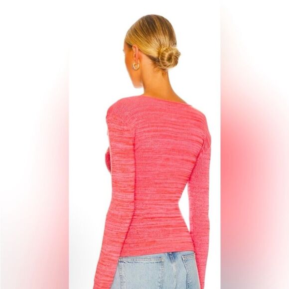 Le Superbe Twisted Sister Long Sleeve Knit Top in Red She Said Soft Viscose - Picture 2 of 16